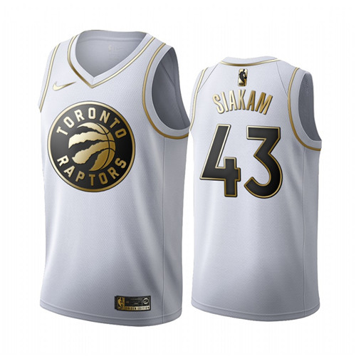 Men's Toronto Raptors #43 Pascal Siakam White NBA 2019 Golden Edition Stitched Jersey Men's Toronto Raptors #43 Pascal Siakam White NBA 2019 Golden Edition Stitched Jersey